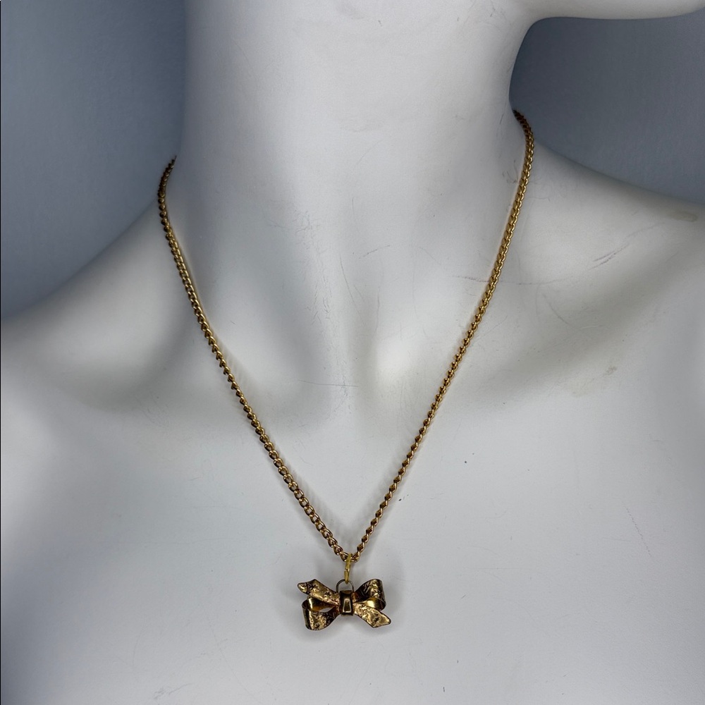 Vintage Gold Bow/Brooch Pendant Necklace